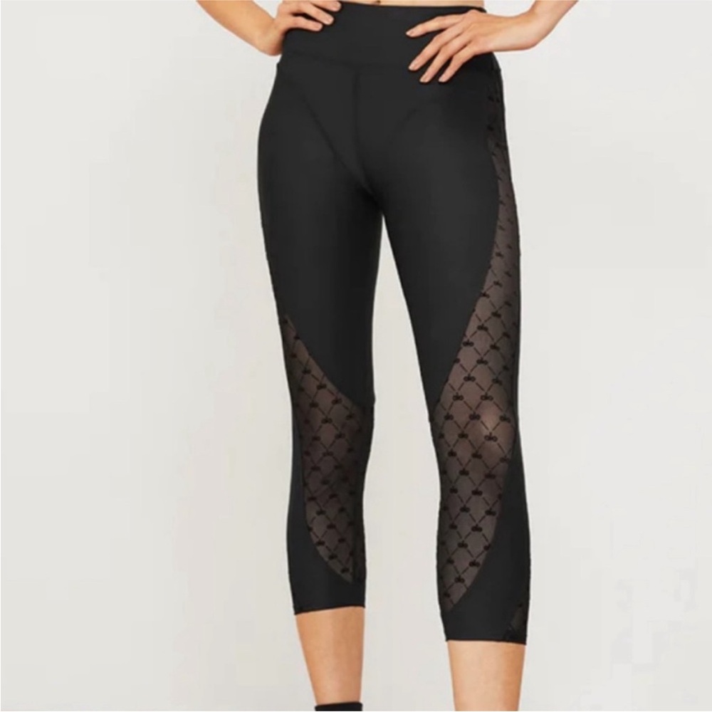 ALO Yoga Black Mesh Panel Leggings
